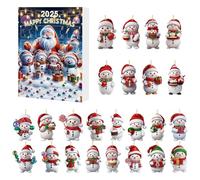 Snowman Ornament Advent - 24 Days Countdown Pendant, 2D Collectible Christmas Ornament, Fun Holiday Decoration, Interactive Seasonal Calendar, Festive Decor for Bedroom, Dorm, Living Room