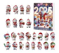 Snowman Ornament Advent - Christmas Countdown 2D Pendant, 24 Days Collectible Ornament, Holiday Festival Decoration, Fun Seasonal Accessory, Home and Dorm Decor for Fireplace, Window, Backpack