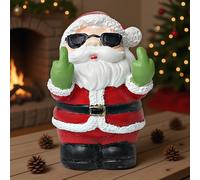 Snowman/Santa Claus Sculpture Figurines Christmas Resin Decor Cute Finger Statue Decorations Xmas for Tabletop Festival Winter Holiday New Year Office Desk Decor Small Christmas Decorations