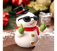 Snowman/Santa Claus Sculpture Figurines Christmas Resin Decor Cute Finger Statue Decorations Xmas for Tabletop Festival Winter Holiday New Year Office Desk Decor Small Christmas Decorations