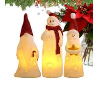 Snowman Santa Nightlight - 3 x PCs Santa Light, 1,97 pouces Christmas Decorations, Cute Desk Decor | Snowman Lamp For Children's Room Dorm Room Study Mantel Kitchen Apartment, Hallway, Indoor Use