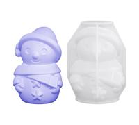 Snowman Silicone Mold - 3D Christmas Casting Mould, Handmade Design