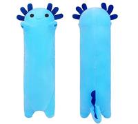 SNOWOLF Axolotl rembourré Long Coussin en Peluche Jouet en Peluche Doux Kawaii Adorable Coussin de câlin pour Enfants (50cm, Bleu)