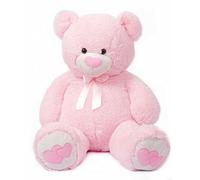 SNOWOLF Ours en Peluche géant XXL - avec Yeux Boutons - 110 cm - Grand Ours en Peluche Doux - Cadeau pour Un Anniversaire, la Saint-Valentin ou Noël (1,1 m, Rose)