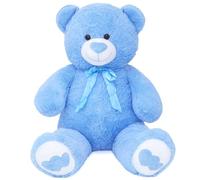 SNOWOLF Ours en Peluche géant XXL - avec Yeux Boutons - 110 cm - Grand Ours en Peluche Doux - Cadeau pour Un Anniversaire, la Saint-Valentin ou Noël (1,1 m, Bleu)