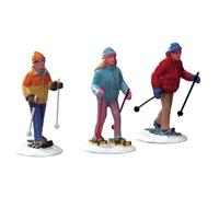 LEMAX Construisez votre village ensemble 3 randonneurs skieurs 9,6x4,5x7,2h cm
