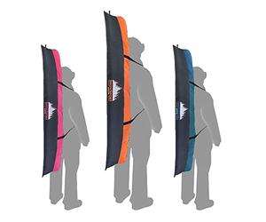 Snowsport Sac de ski 6 en 1 - Orange/rose/bleu marine - Pour 1 paire de skis + bâtons de 150/160/170/180 cm (170 cm, marine)