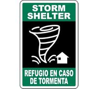 Snowsun Plaque en métal avec inscription « Storm Shelter Refugio en Caso De Tormenta » - Rétro - En Aluminium - Décoration murale - 20,3 x 30,5 cm