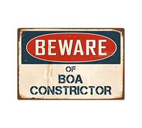 snowsun Plaque en métal « Beware of Boa Constrictor » - Panneau d'avertissement rétro en aluminium pour maison, jardin, rue, extérieur - 20,3 x 30,5 cm