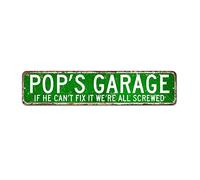 snowsun Plaque en métal vintage Pop Garage If He Can't Fix It We're All Screwed - Plaque en aluminium - Décoration murale - Ne se décolore pas - 10,2 x 40,6 cm