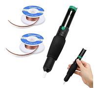 Snowtain Kit de nettoyage pour soudure,2 Tresses et 1 pompe à dessouder,Pompe à dessouder Soudure Braid, Wick dessouder Sucker Enlèvement de Soudure Outil pour Enlever la Soudure