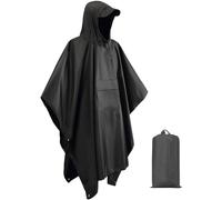 Snowtain Poncho Pluie Imperméable Léger Unisexe avec Capuche, Cape de Pluie Compacte pour Randonnée Camping Festival Voyage, 210×140cm Noir