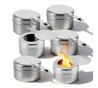 Snowth 6 Pièces Récipients à Pâte Combustible, Brûleur Chafing Dish en Acier Inoxydable, Récipients à Pâte Combustible, Boîte De Carburant d'acier Inoxydable, pour Buffet, Fondue, Camping