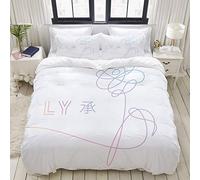 SnowXXL Parure de lit Adulte,Housse de Couette,BTS S'aimer soi-même,1 Housse de Couette 200 x 200cm + 2 Taies d'Oreillers 50 * 75 CM