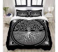 SnowXXL Parure de lit Adulte,Housse de Couette,Druide Vie Arbre,1 Housse de Couette 200 x 200cm + 2 Taies d'Oreillers 50 * 75 CM