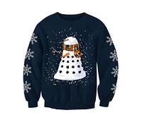 Snowy Dalek Sweat-shirt fantaisie de Noël pour adulte inspiré du Doctor Who - Bleu - Large