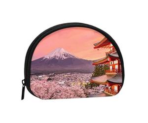 Snowy Mountain Mini porte-monnaie à fermeture éclair, petit organisateur de voyage avec imprimé intégral, tissu polyester durable, pochette compacte pour pièces de monnaie, clés