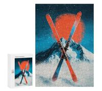 Snowy Mountain Ski Adventure -1 Puzzle 300 Pièces Educa Jouet en Bois Cadeau Unique Décoration Intérieure Jeu Éducatif Challenge Toy Adultes Et Enfants À Partir De 14 Ans 300 PCS