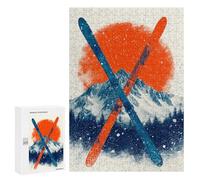 Snowy Mountain Ski Adventure Puzzle 1000 Pièces Educa Jouet en Bois Cadeau Unique Décoration Intérieure Jeu Éducatif Challenge Toy Adultes Et Enfants À Partir De 14 Ans 300 PCS