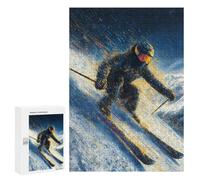 Snowy Mountain Skiing Adventure Puzzle 300 Pièces Educa Jouet en Bois Cadeau Unique Décoration Intérieure Jeu Éducatif Challenge Toy Adultes Et Enfants À Partir De 14 Ans 300 PCS