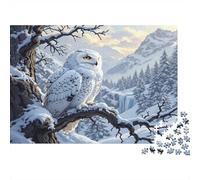 Snowy Owl Perché Puzzle 1000 Éléments Famille Décoration Intérieure Puzzle Difficile Idée Cadeau Unique Écologique Papier Mat Anti-reflet 38x26cm/1000pcs