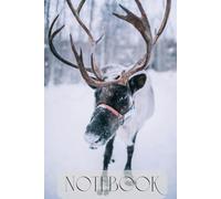 Snowy Reindeer Notebook: Winter Journal, 120 Lined Pages, 6"x9"