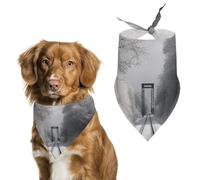 Snowy Train Tracks Bandana triangulaire pour chien en polyester lavable Bavoirs mignons pour animaux de compagnie pour chiens de taille moyenne et grande taille chiots et chats