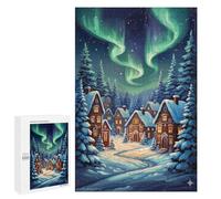 Snowy Village Aurora Night Puzzle 1000 Pièces Educa Jouet en Bois Cadeau Unique Décoration Intérieure Jeu Éducatif Challenge Toy Adultes Et Enfants À Partir De 14 Ans 1000 PCS