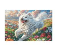 Snowy White Loup 1000 Pièces Puzzle Créatif en Carton Rigide sans Déformation Créatures célestes splendides Difficulté Moyenne Activité Manuelle Loisir Créatif Cadeau Créatif Anniversaire 1000 PCS