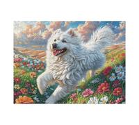 Snowy White Loup 500 Pieces Casse tête Adulte en Carton sans Déformation Créatures célestes splendides Très Difficile Haute Difficulté Anti Stress Décoration Murale Cadeau Noël Pas Cher 500 PCS