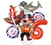 SNOWZAN Ballon bateau pirate pour décoration d'anniversaire d'enfant 6 ans