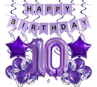 SNOWZAN Lot de 25 ballons gonflables géants en forme de chiffre Violet 81 cm