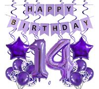 SNOWZAN Lot de 25 ballons gonflables géants en forme de chiffre Violet 81 cm