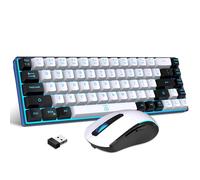 Snpurdiri 60 % pour cent clavier souris sans fil, 68 clavier sans fil, comprend 2,4 G Small Mini 60 % Design ergonomique Clavier Vertical Feel Souris (Blanc)