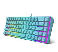 Snpurdiri Clavier de jeu à membrane 60 %, petit clavier filaire compact RVB, forte sensation mécanique pour joueur de PC/Mac, dactylographie, voyage, facile à transporter en voyage d'affaires (68