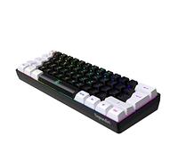 Snpurdiri Clavier Gaming AZERTY 60 Poucent Blanc et Noir Filaire RGB Rétro-éclairé, Mini Clavier Gamer Ultra-Compact à 61 Touches pour Gaming, PC/Mac, Dactylographe, Voyage