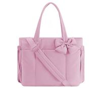 Snrtevu 2026 New Puffer Bag Ladies, Lightweight Puffy Tote Bag, Shoulder Tote And Handbags For Work Travel Shopping School (PINK)