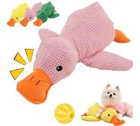 Snrtevu 2026 Upgraded Calming Duck Toy for Dogs, Yellow Duck Dog Toy with Quack Sound, Soft Stuffed Plush Calming Dogs Toys for Small Medium Large Dogs (L-Pink)