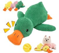 Snrtevu 2026 Upgraded Calming Duck Toy for Dogs, Yellow Duck Dog Toy with Quack Sound, Soft Stuffed Plush Calming Dogs Toys for Small Medium Large Dogs (L-Green)