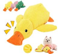 Snrtevu 2026 Upgraded Calming Duck Toy for Dogs, Yellow Duck Dog Toy with Quack Sound, Soft Stuffed Plush Calming Dogs Toys for Small Medium Large Dogs (M-Yellow)