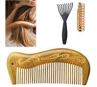 Snrtevu Birth Comb Contraction Comb, Walnut Wood Hair Comb, Wide Teeth For Curly Hair, Seamless Wooden Comb Antistatic Comb, Wooden Comb Hair For Static Electricity And Frizz (STYLE E)