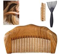 Snrtevu Birth Comb Contraction Comb, Walnut Wood Hair Comb, Wide Teeth For Curly Hair, Seamless Wooden Comb Antistatic Comb, Wooden Comb Hair For Static Electricity And Frizz (STYLE C)