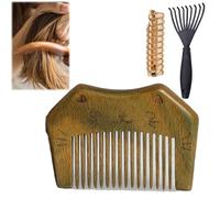 Snrtevu Birth Comb Contraction Comb, Walnut Wood Hair Comb, Wide Teeth For Curly Hair, Seamless Wooden Comb Antistatic Comb, Wooden Comb Hair For Static Electricity And Frizz (STYLE B)