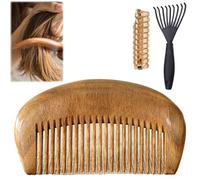 Snrtevu Birth Comb Contraction Comb, Walnut Wood Hair Comb, Wide Teeth For Curly Hair, Seamless Wooden Comb Antistatic Comb, Wooden Comb Hair For Static Electricity And Frizz (STYLE D)