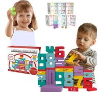 Snrtevu Blocs de Construction en Bois avec Chiffres, Digital Building Blocks, Jouets Empilables, Développe la Compréhension des Nombres et l'Équilibre Numérique, Cadeau Éducatif en Bois (Style-2)