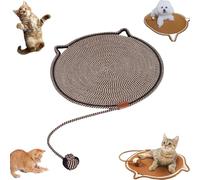 Snrtevu Celery Pets Dual Scratching Pad, Scratch & Play Mat Cat Scratcher Toy, Cat Hemp Rope Cat Scratching Boards, Scratching Mat Cats Non-Slip and Wear-Resistant (Black,40×40)