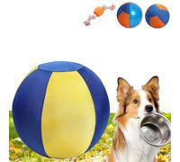 Snrtevu CurveaBall - Balle Interactive Ultra-Résistante, Balle de Troupeau pour Chien, Stimule l’Instinct Naturel de Poursuite des Chiens Actifs, Grande Taille, Housse & Pompe Incluses (Yellow,Grand)
