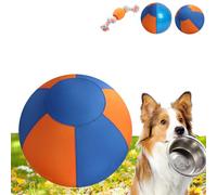 Snrtevu CurveaBall - Balle Interactive Ultra-Résistante, Balle de Troupeau pour Chien, Stimule l’Instinct Naturel de Poursuite des Chiens Actifs, Grande Taille, Housse & Pompe Incluses (Orange,Grand)