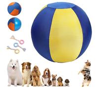 Snrtevu Curveaball - Balle Interactive Ultra-Résistante, Jouet Indestructible Grande Taille, Stimule L'instinct de Poursuite, Housse Renforcée, Ballon Chien pour Extérieur, Jardin Et Plage (C,45CM)