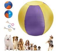 Snrtevu Curveaball - Balle Interactive Ultra-Résistante, Jouet Indestructible Grande Taille, Stimule L'instinct de Poursuite, Housse Renforcée, Ballon Chien pour Extérieur, Jardin Et Plage (D,65CM)